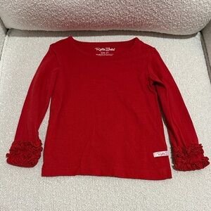 Ruffle Butts Scarlet Red Long Sleeve Tee